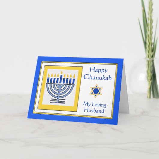 Husband Chanukah Contemporary Menorah Karte (Vorderseite)
