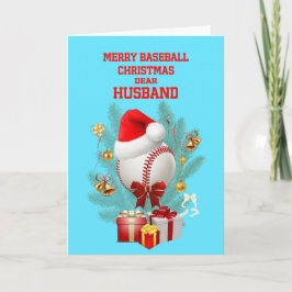 Husband Christmas Baseball Feiertagskarte