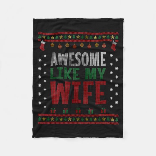 Husband Christmas - Funny Awesome Like My Wife Fleecedecke (Vorderseite)