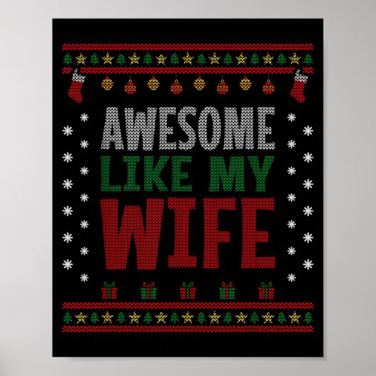 Husband Christmas - Funny Awesome Like My Wife  Poster (Vorne)