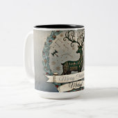 Husband Christmas Mug – Personalized Reindeer Zweifarbige Tasse (Vorderseite Links)