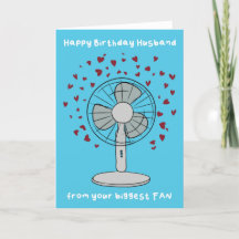 Husband Contemporary Biggest Fan Pub Birthday Card
