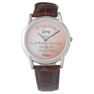 Husband Coral Wedding Jubiläum Armbanduhr
