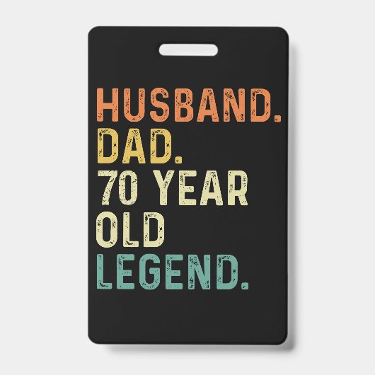Husband dad 70 Year old legend 70th birthday men Ausweis (Front)