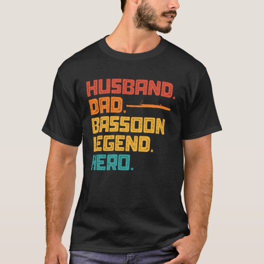 Husband Dad Bassoon Legend Hero T-Shirt (Vorderseite)