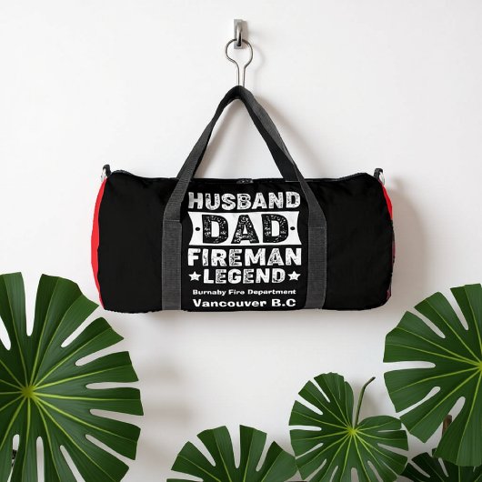 Husband Dad Fireman Legend Pride Duffle Bag