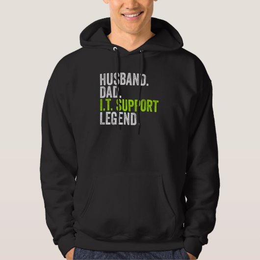 Husband Dad I T Support Legend Network Admin  Offi Hoodie (Vorderseite)