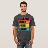 Husband Daddy Baker Legend Retro Father's Day T-Shirt (Vorne ganz)
