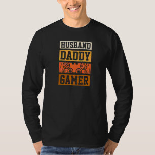 Husband Daddy Gamer Funny Retro Style Video Games T-Shirt
