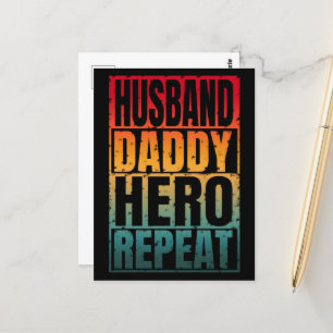 Husband Daddy Hero Repeat Postkarte