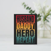 Husband Daddy Hero Repeat Postkarte (Stehend Vorderseite)