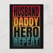 Husband Daddy Hero Repeat Postkarte (Vorderseite)