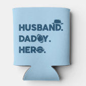 Husband. Daddy. Hero. Retro Graphic Dosenkühler (Rückseite)