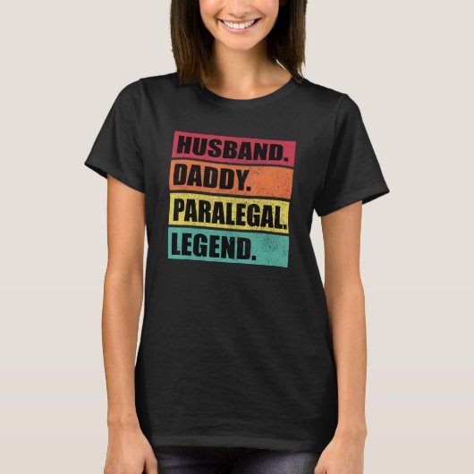 Husband Daddy Paralegal Legend Retro Father's Day T-Shirt (Vorderseite)
