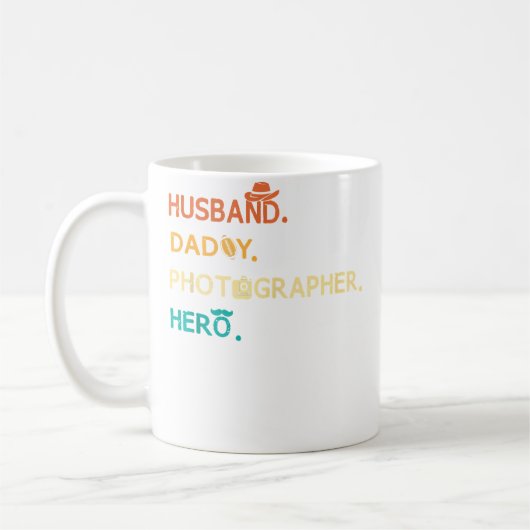 Husband Daddy Photographer Hero Retro Vintage Phot Kaffeetasse (Links)