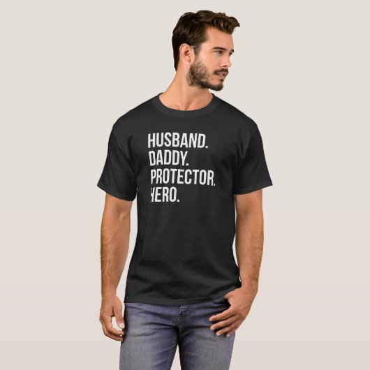 Husband Daddy Protector Helden Shirt für Vater Tsh (Vorne ganz)