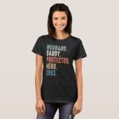Husband Daddy Protector Hero Bester Vater seit 198 T-Shirt (Vorne ganz)