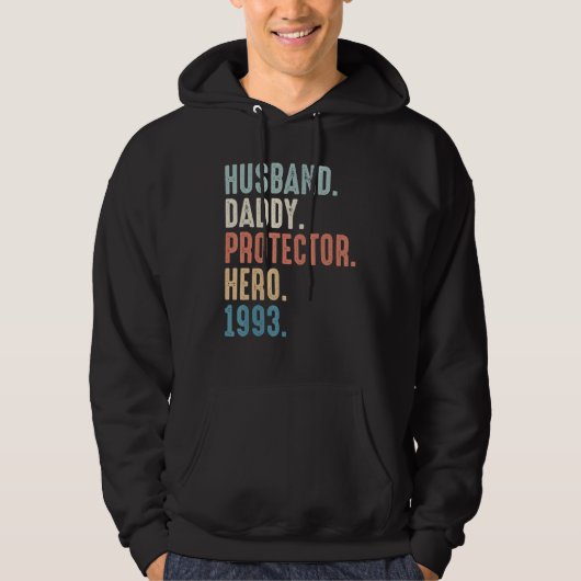 Husband Daddy Protector Hero Bester Vater seit 199 Hoodie (Vorderseite)