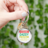 Husband Daddy Protector Hero Fathers Day Funny Gif Schlüsselanhänger (Hand)