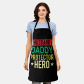 Husband Daddy Protector Hero Fathers Day Funny Gif Schürze (Getragen)