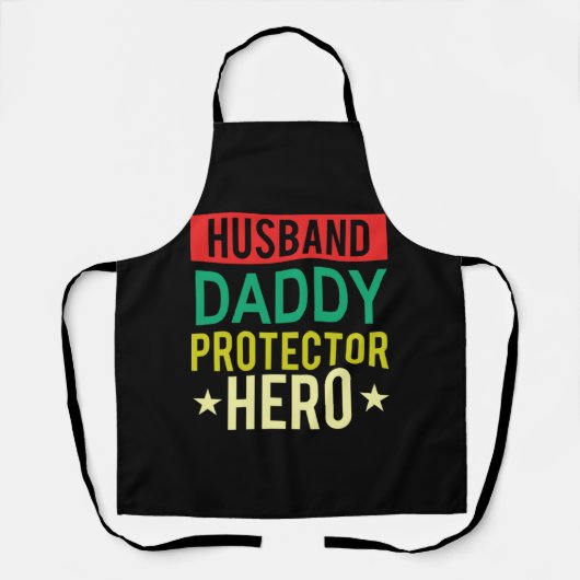 Husband Daddy Protector Hero Fathers Day Funny Gif Schürze (Vorderseite)