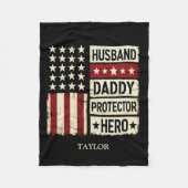 Husband Daddy Protector Hero Fleecedecke (Vorderseite)