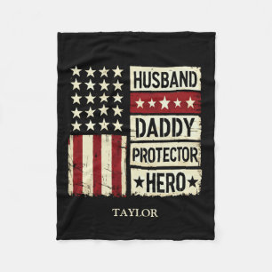 Husband Daddy Protector Hero Fleecedecke