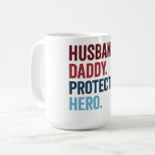 Husband Daddy Protector Hero Kaffeetasse (Vorderseite Links)