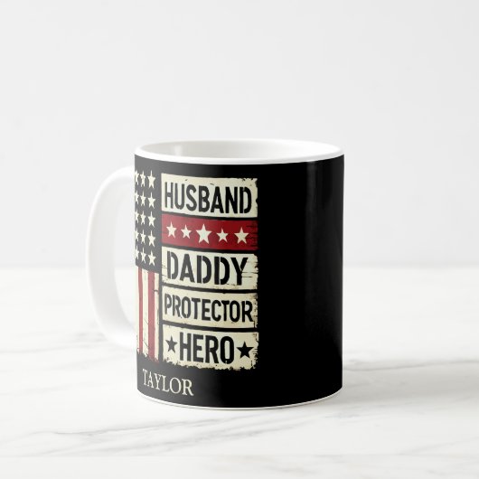 Husband Daddy Protector Hero Kaffeetasse (Vorderseite Links)