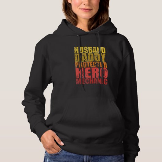 Husband Daddy Protector Hero Mechanic Hoodie (Vorderseite)