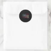 Husband Daddy Protector Hero störte US-Flagge F Runder Aufkleber (Tasche)