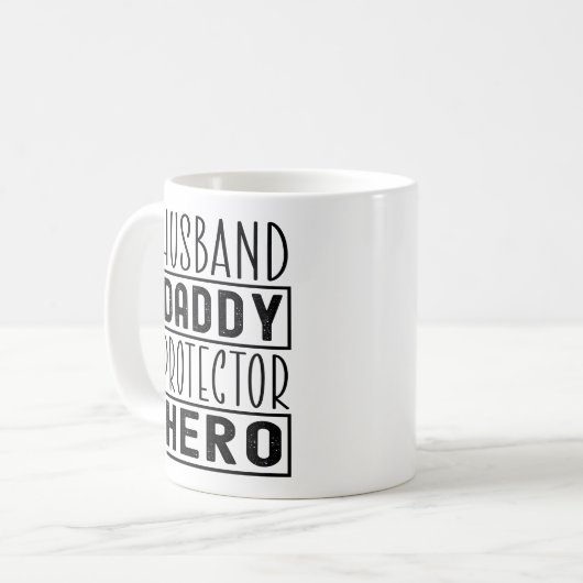 Husband Daddy Protector Hero Veteran Vater Funny Kaffeetasse (Vorderseite Links)