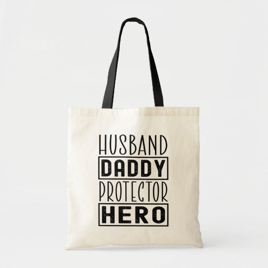Husband Daddy Protector Hero Veteran Vater Funny Tragetasche (Vorne)