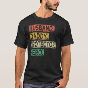 Husband Daddy Protektorin Vintag Colors cool f T-Shirt