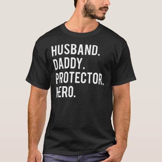 Husband-Daddy-Schutzhelden T Shirt cooler Vater d (Vorderseite)