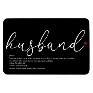 Husband Definition Chic Script Love Heart Magnet