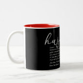 Husband Definition Elegantes Script Liebe Herz Zweifarbige Tasse (Links)