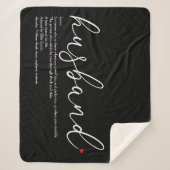 Husband Definition Liebe Herz Elegantes Skript Sherpadecke (Vorderseite)
