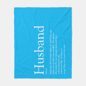 Husband Definition Modern Sky Blue Fun Fleecedecke (Vorderseite)