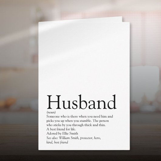 Husband Definition Quote Spaß modern Karte