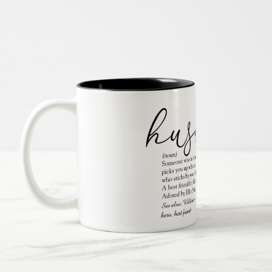 Husband Definition Script-Liebe Herz Zweifarbige Tasse (Links)