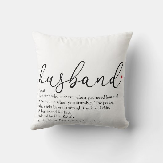 Husband Definition Script Moderne Fun Wedding Kissen (Rückseite)