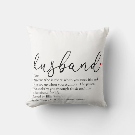 Husband Definition Script Moderne Fun Wedding Kissen (Vorderseite)
