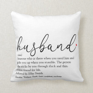 Husband Definition Script Moderne Fun Wedding Kissen