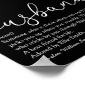 Husband Definition Script Red Liebe Heart Poster (Ecke)