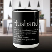 Husband Definition Spaß Cool Schwarz und Weiß Zweifarbige Tasse