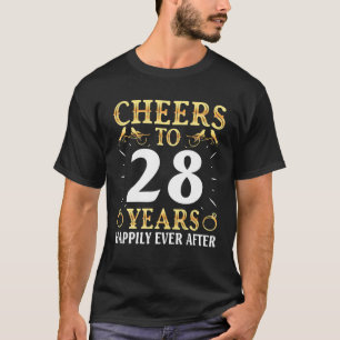 Husband Ehefrau Drinking Cheers bis 28 Jahre glück T-Shirt