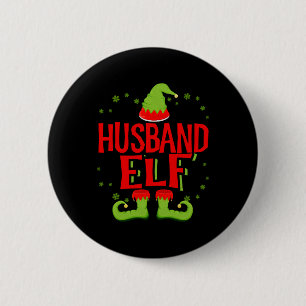 Husband Elf Matching Familie Weihnachten Button
