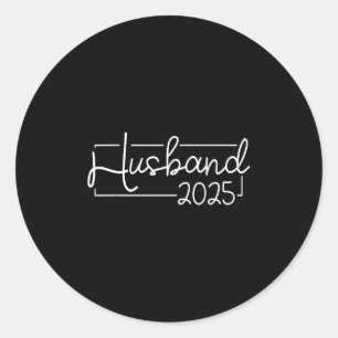 Husband Est 2025 Just Married Hubby Wedding Gettin Runder Aufkleber