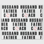 Husband Father Coach Baseball Dad Quote Geschenkpapier (Flach)